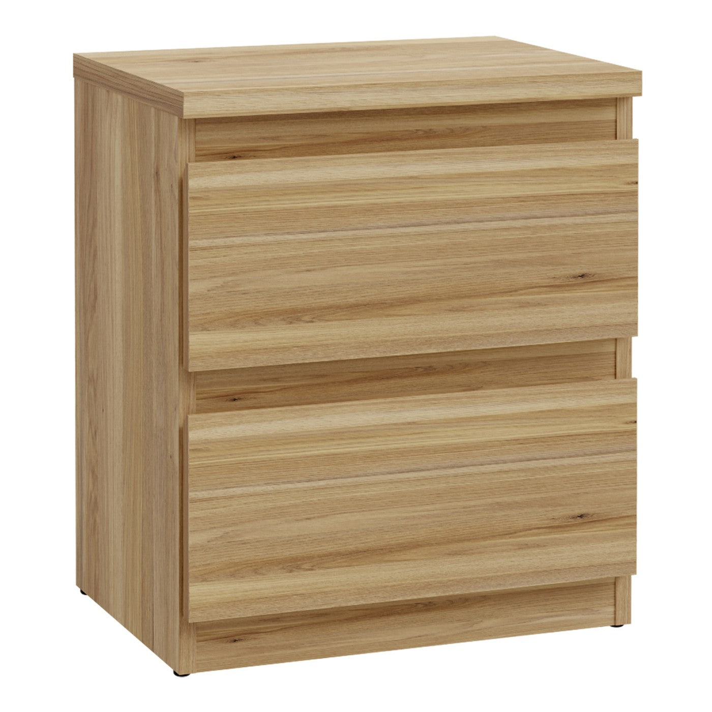 Edmore 49.3cm 2-Drawer Bedside Table – Mauvella Oak – image 2
