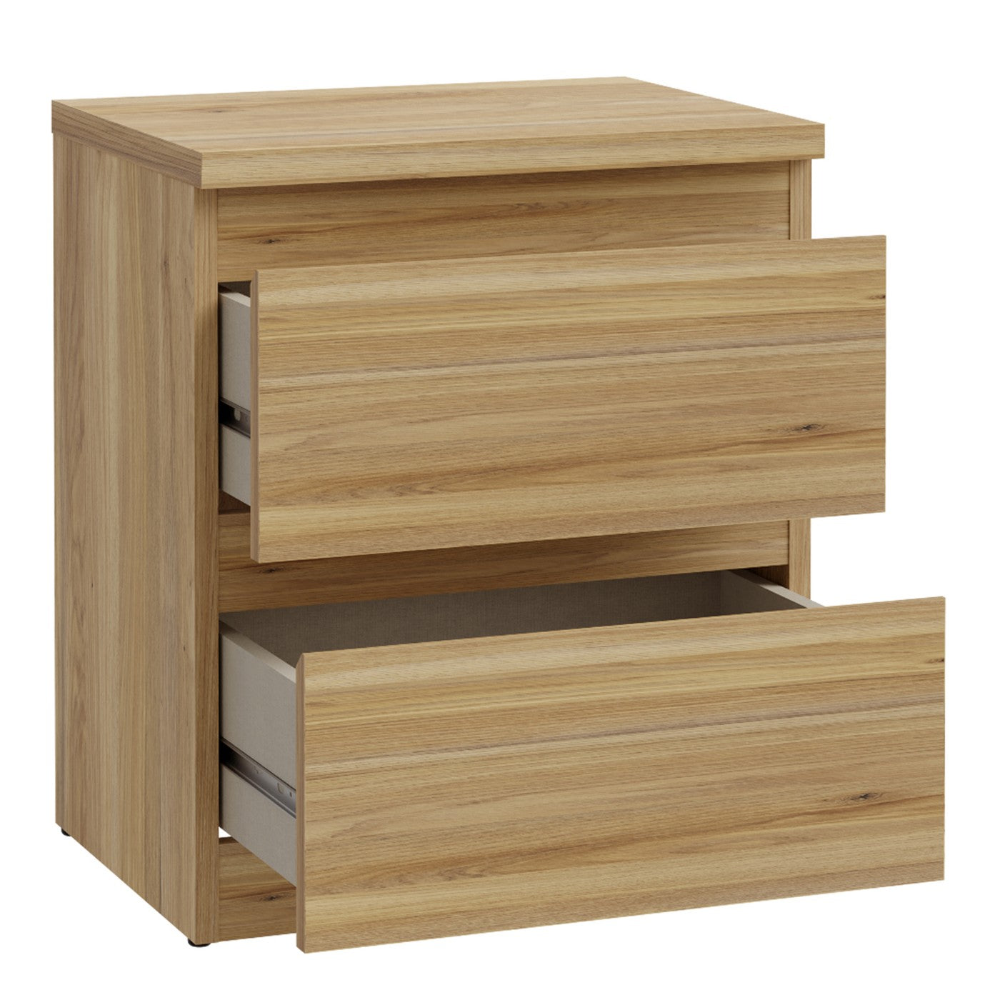 Edmore 49.3cm 2-Drawer Bedside Table – Mauvella Oak – image 5