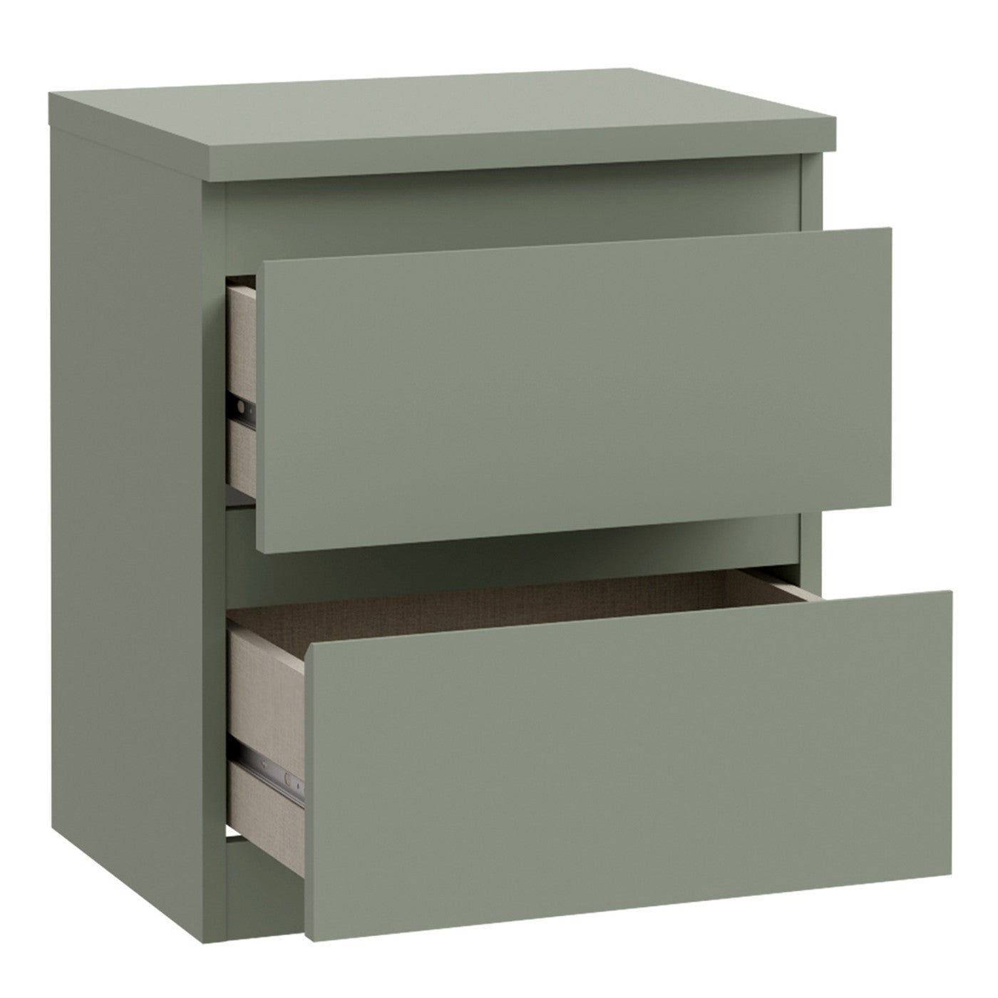 Edmore 49.3cm 2-Drawer Bedside Table – Sage Green – image 5