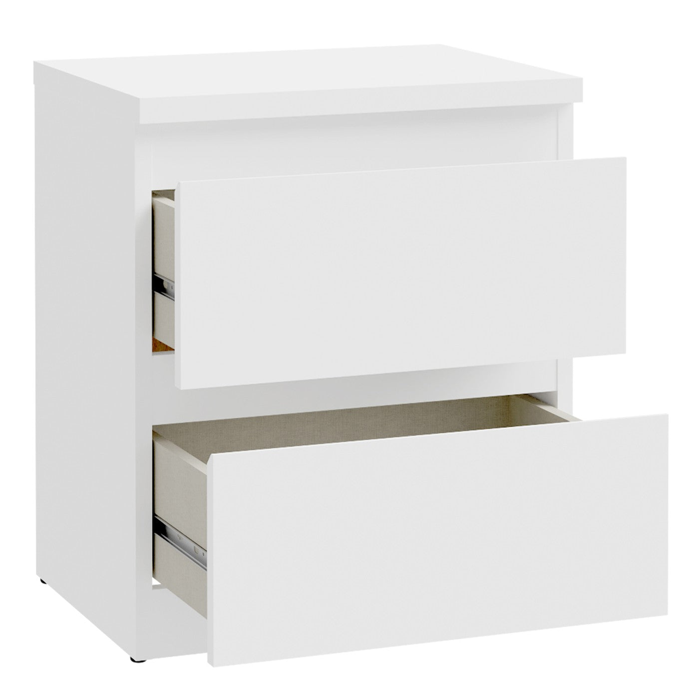 Edmore 49.3cm 2-Drawer Bedside Table – White – image 5