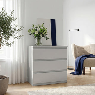 Edmore 79.8cm 3-Drawer Chest – Light Grey – image 1