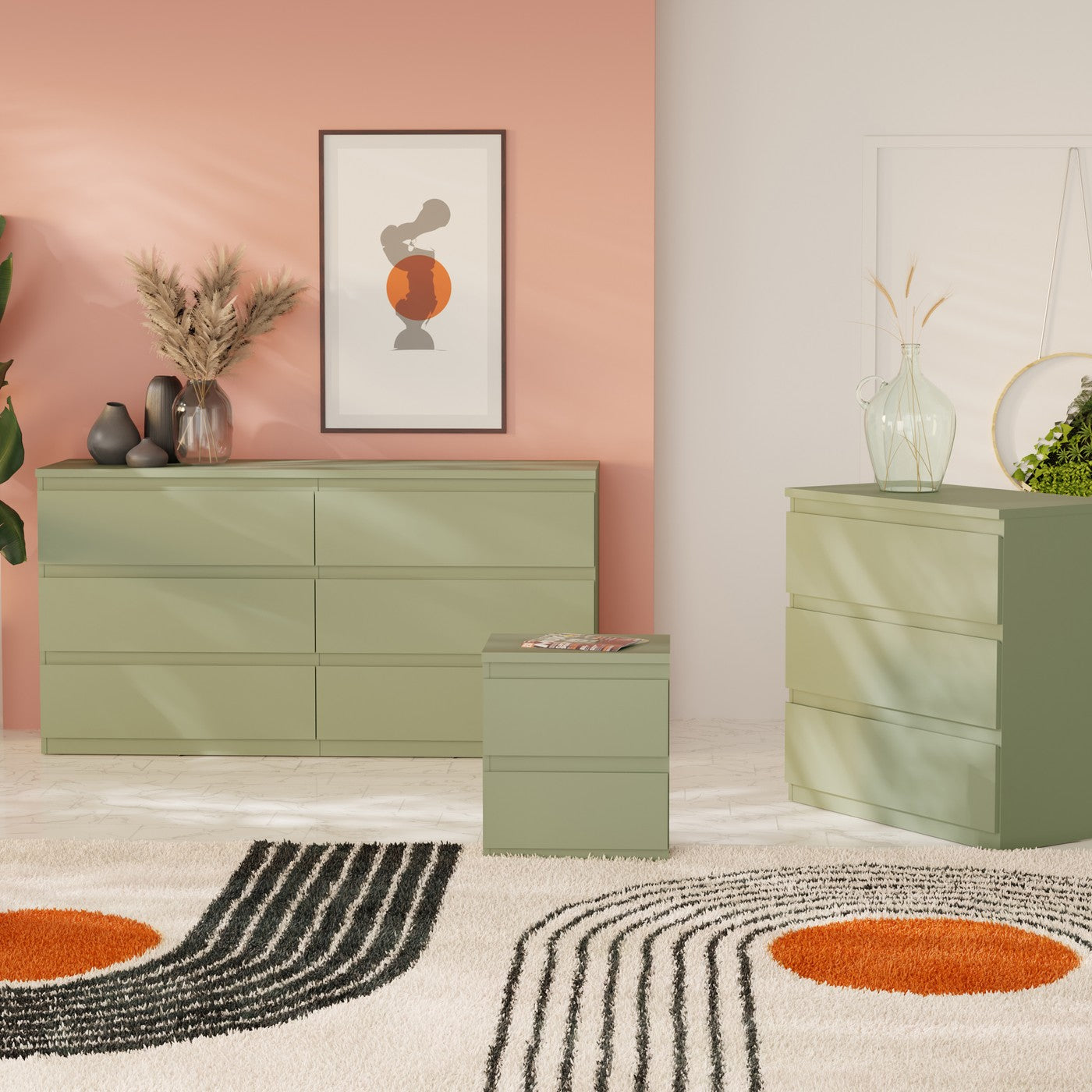 Edmore 79.8cm 3-Drawer Chest – Sage Green – image 7