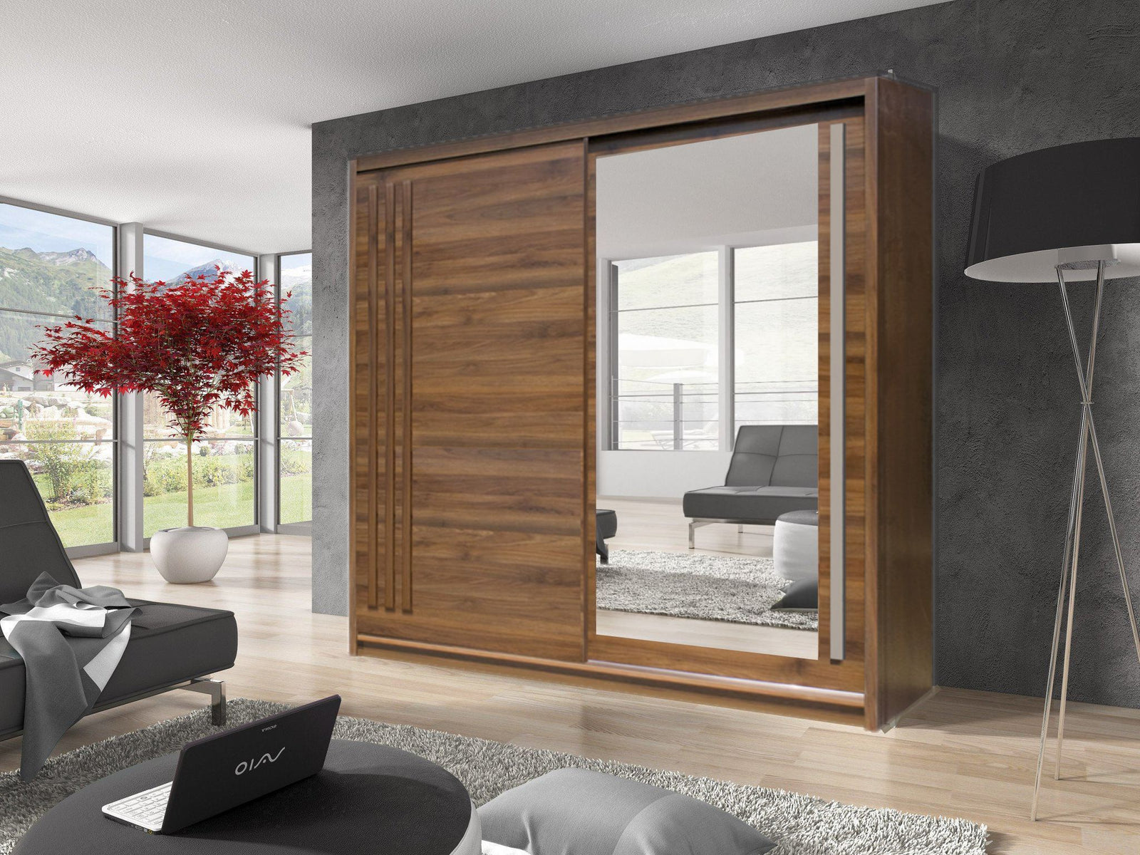 Effect 2 Sliding Door Wardrobe 200cm - Anderson Pine – image 4