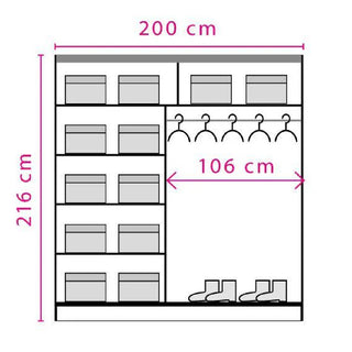 CHOICEWARDROBE Brentwood 200cm Sliding Wardrobe – Lancelot Oak | 2 Door with Mirror, Modern Bedroom Storage