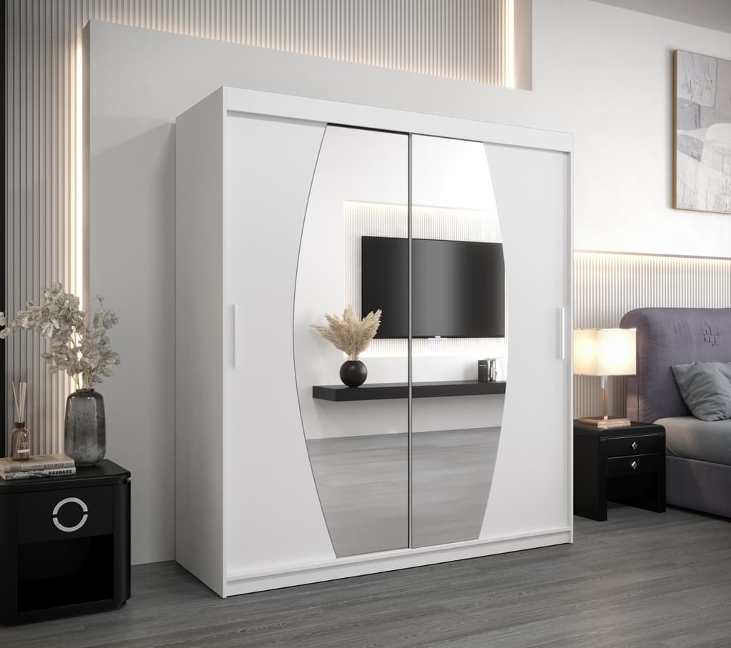 Elypse Sliding Door Wardrobe 180cm - White — view 2
