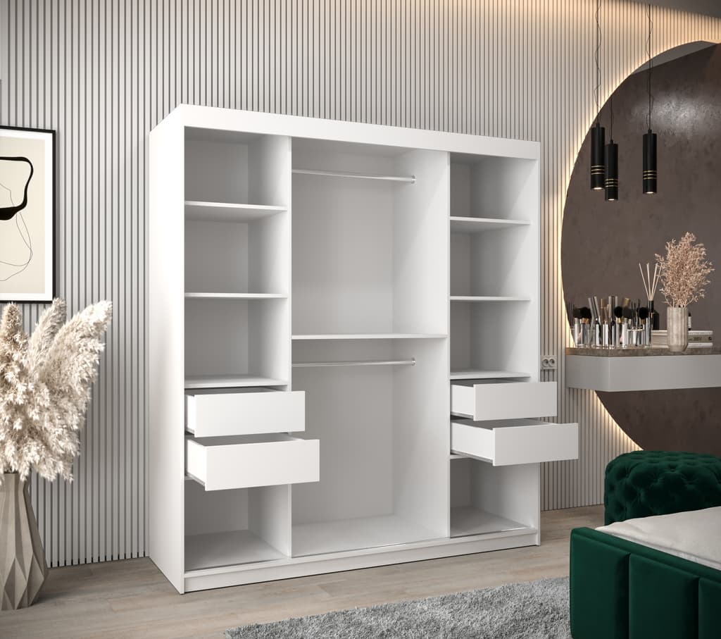 Elypse Sliding Door Wardrobe 180cm - White — view 4