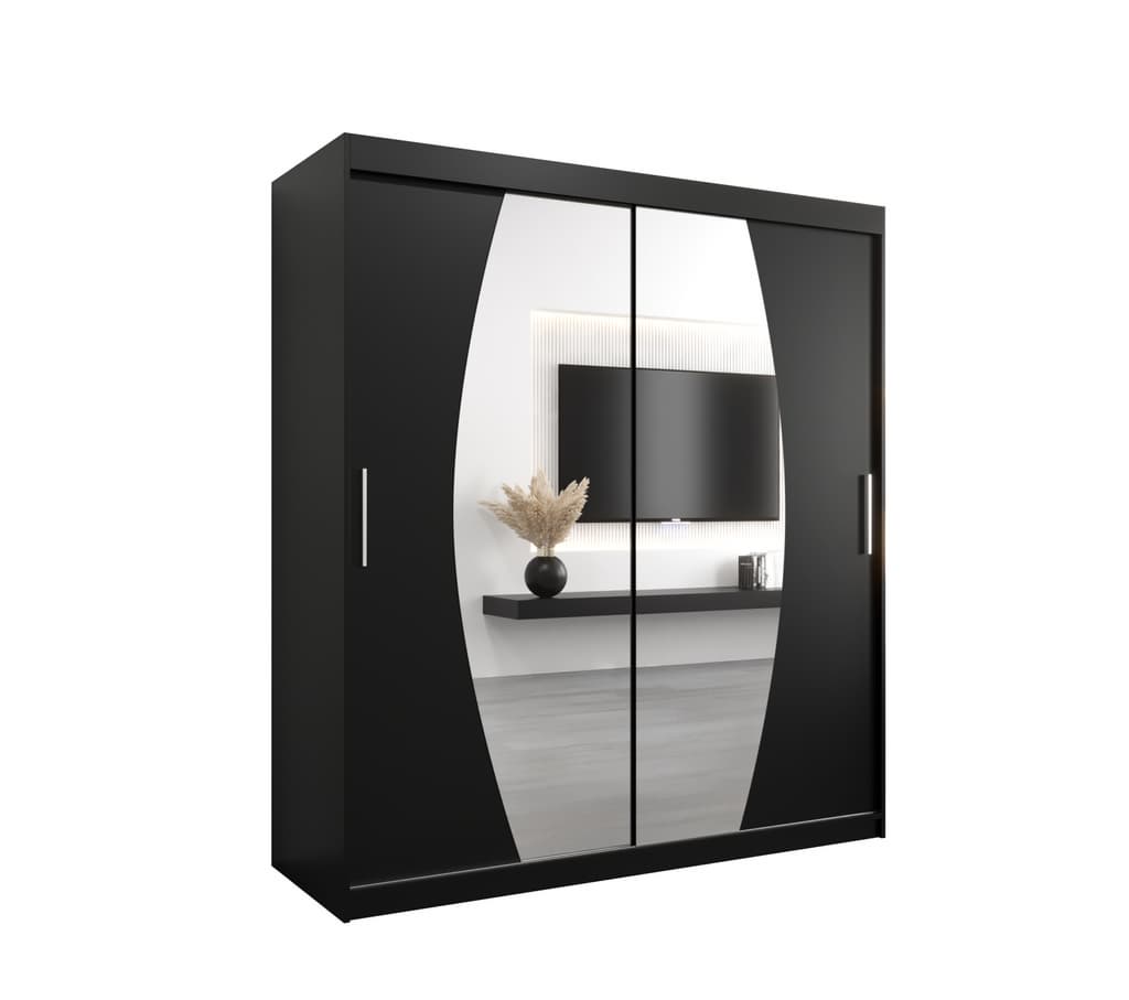 Elypse Sliding Door Wardrobe 180cm - Black — view 1