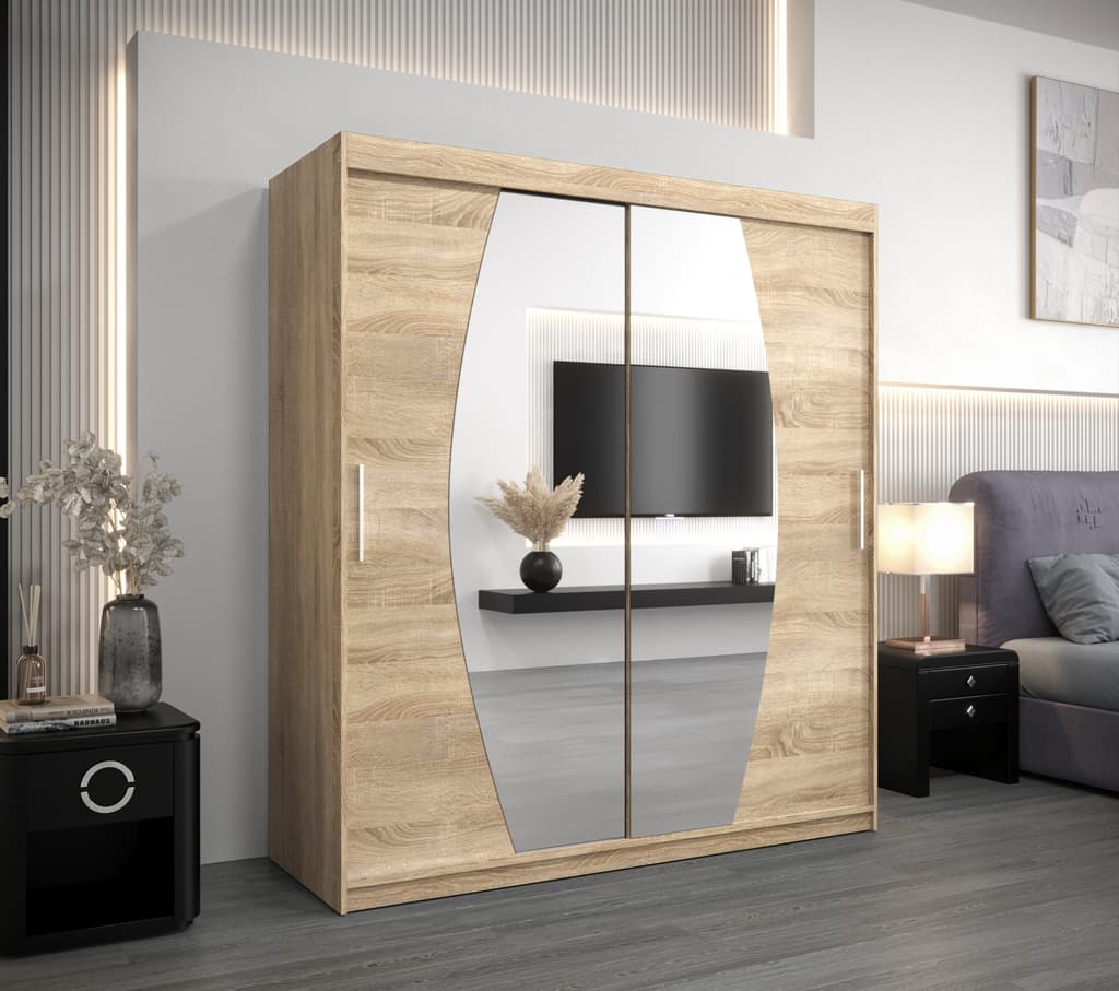 Elypse Sliding Door Wardrobe 180cm - Oak Sonoma — view 2