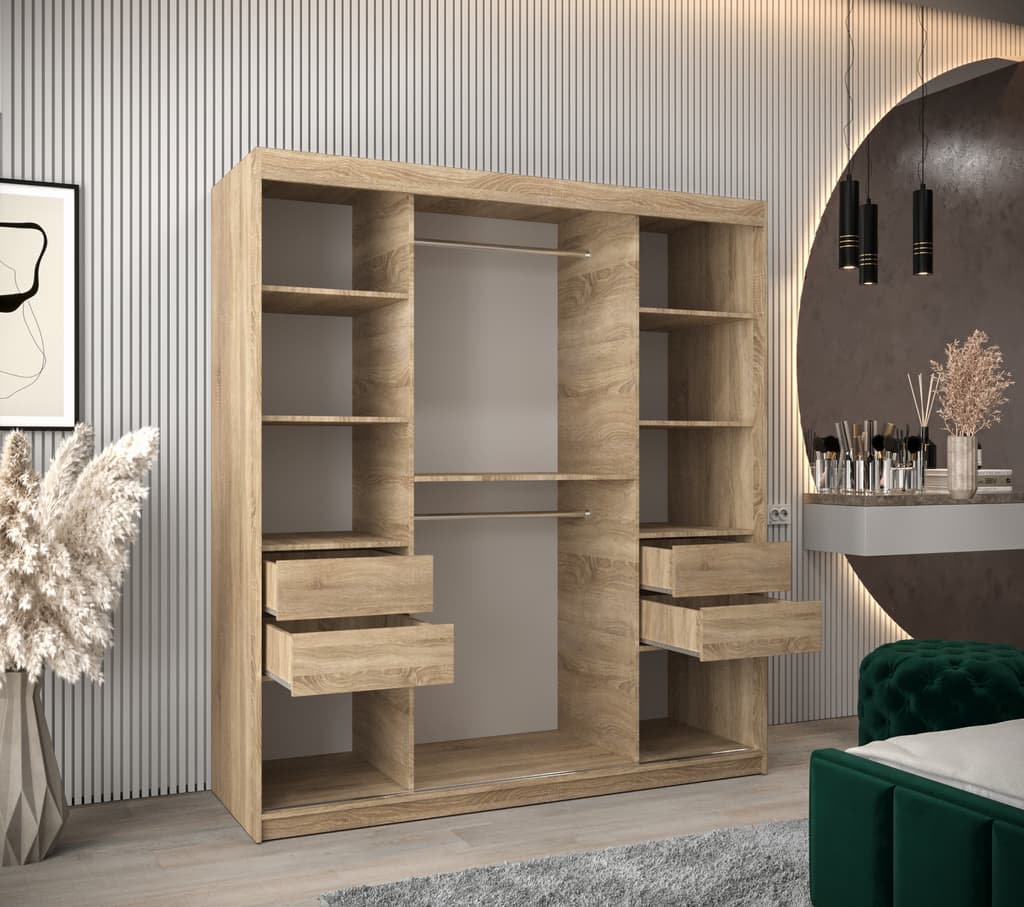Elypse Sliding Door Wardrobe 180cm - Oak Sonoma — view 4