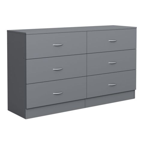 Arvello 140cm Extra-Wide 6-Drawer Chest in Grey