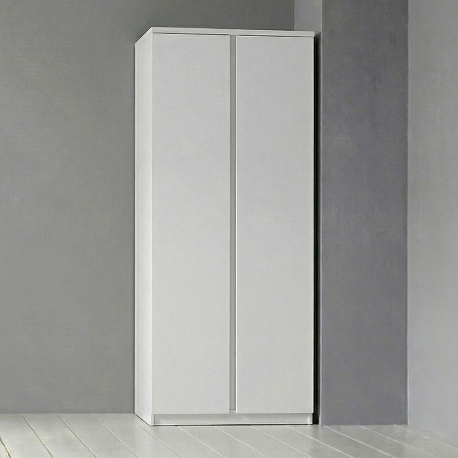 Fribo 83cm 2 Door Wardrobe with Shelves in Alpine White