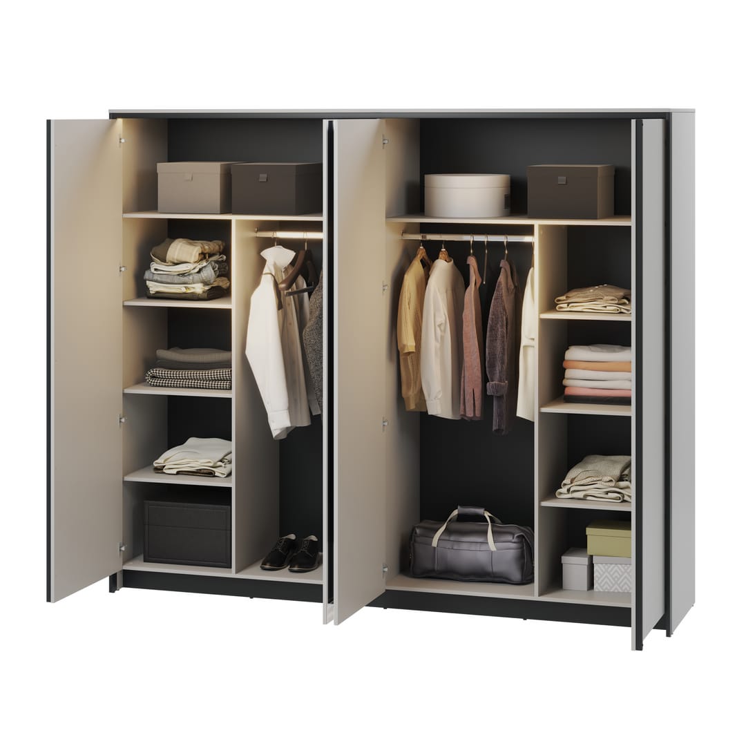 Gris Hinged Door Wardrobe 250cm - gallery image 4