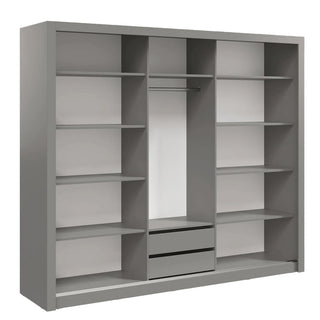 Hanover Wooden Wardrobe With 3 Sliding Doors In Matt Grey
