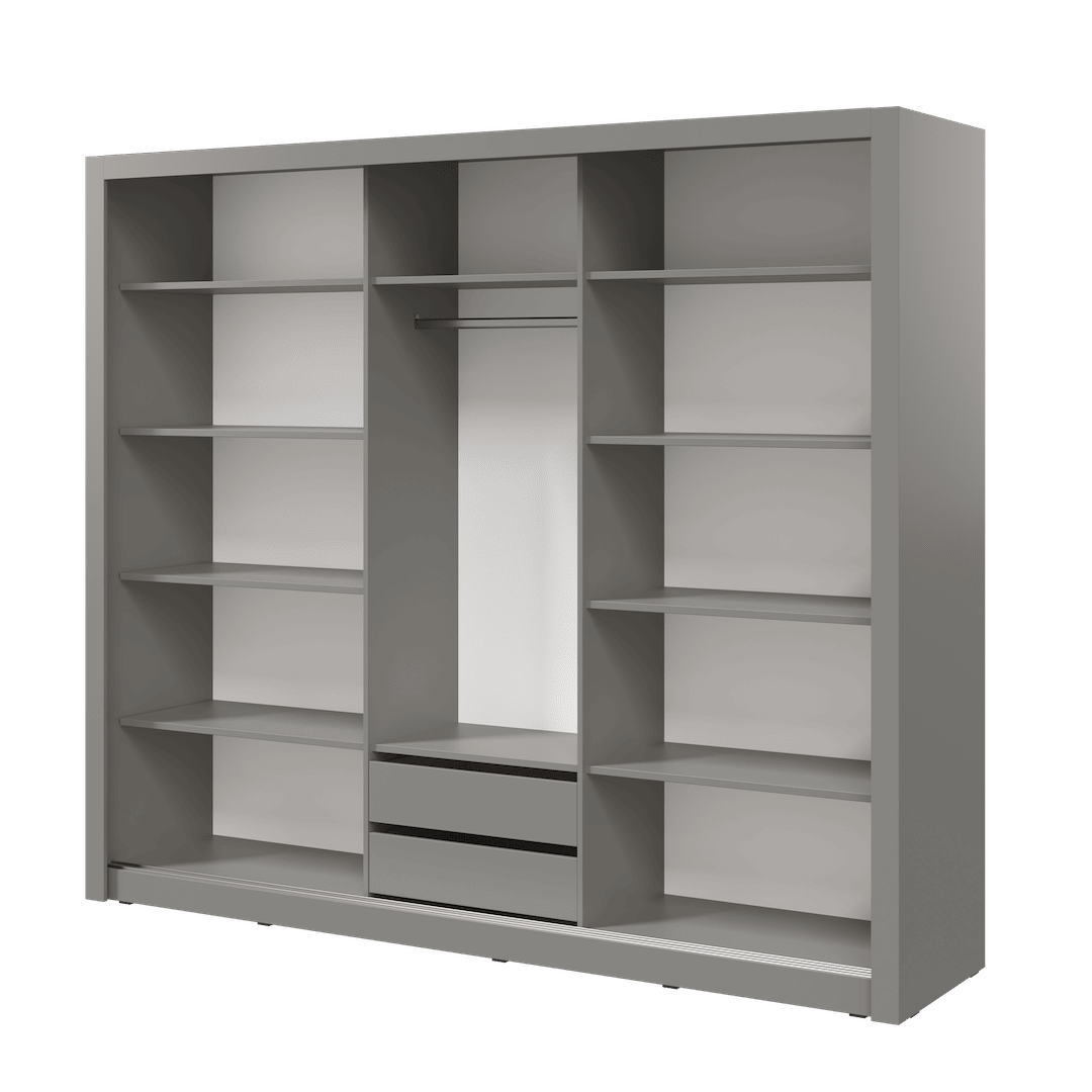 Havana ID-11 Sliding Door Wardrobe 250cm - Grey Matt – image 8