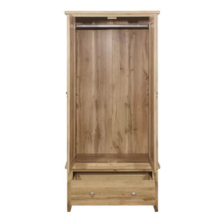 Hebron Wooden Wardrobe With 2 Doors 1 Drawer In Oak