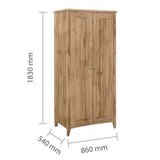 Hebron Wooden Wardrobe With 2 Doors In Oak