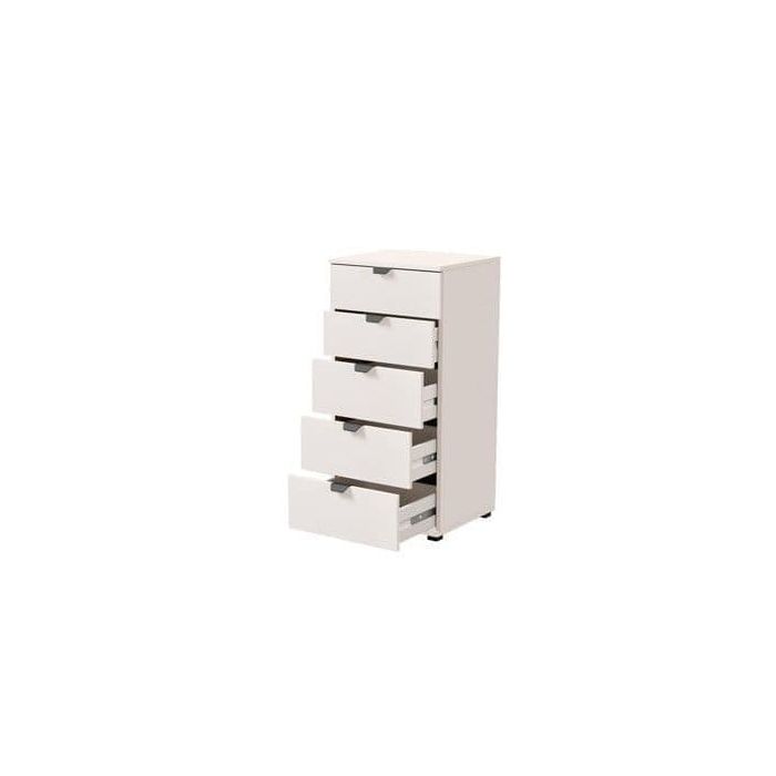 Higham 45cm 5-Drawer Narrow Chest - Arctic White
