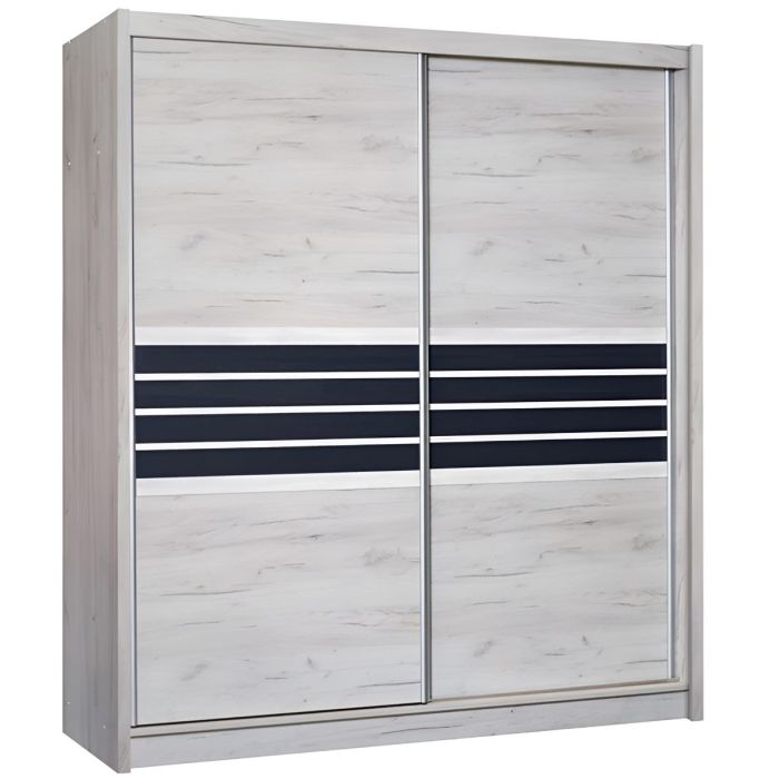 Dacorum 203cm 2-Door Sliding Wardrobe in Light Wood