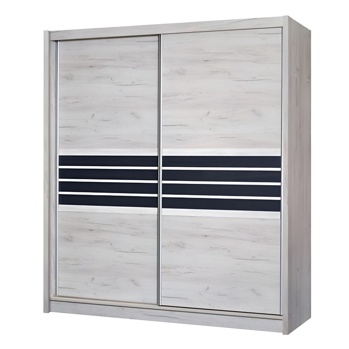Dacorum 203cm 2-Door Sliding Wardrobe in Light Wood – product detail