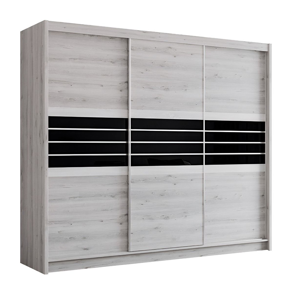 Dacorum 250cm 3-Door Sliding Wardrobe in Light Wood – product detail