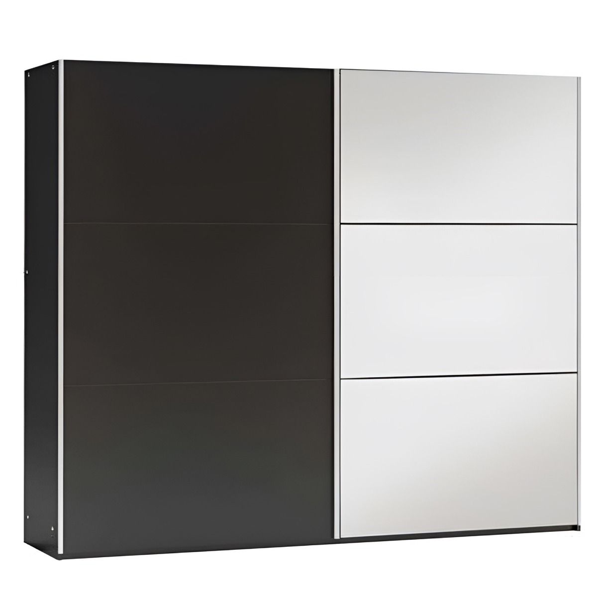 Boris 250cm 2-Door Mirrored Sliding Wardrobe in Black – product detail