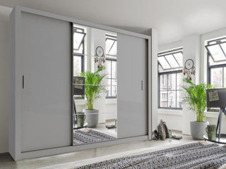Idea ID-01 250cm 3 Door Mirrored Sliding Wardrobe in Oak San Remo – image 7