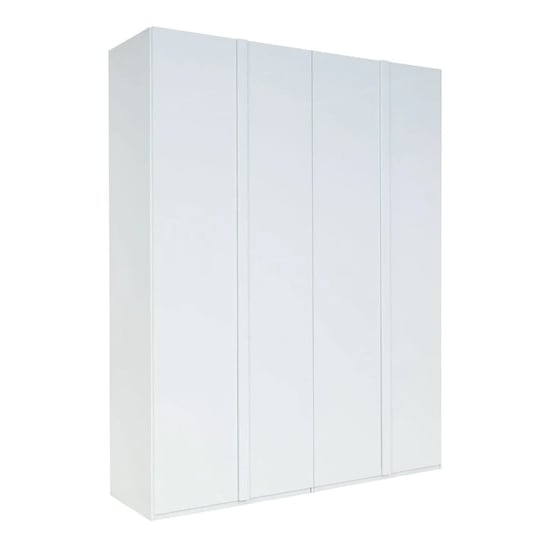 White high gloss wardrobe with 4 hinged doors
