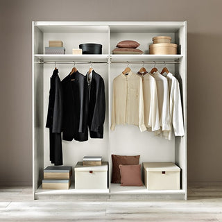 Jessica Medium Wooden Mirrored Sliding Door Wardrobe In Grey Marble