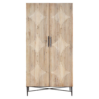 Karot Wooden Wardrobe With 2 Doors In Light Grey