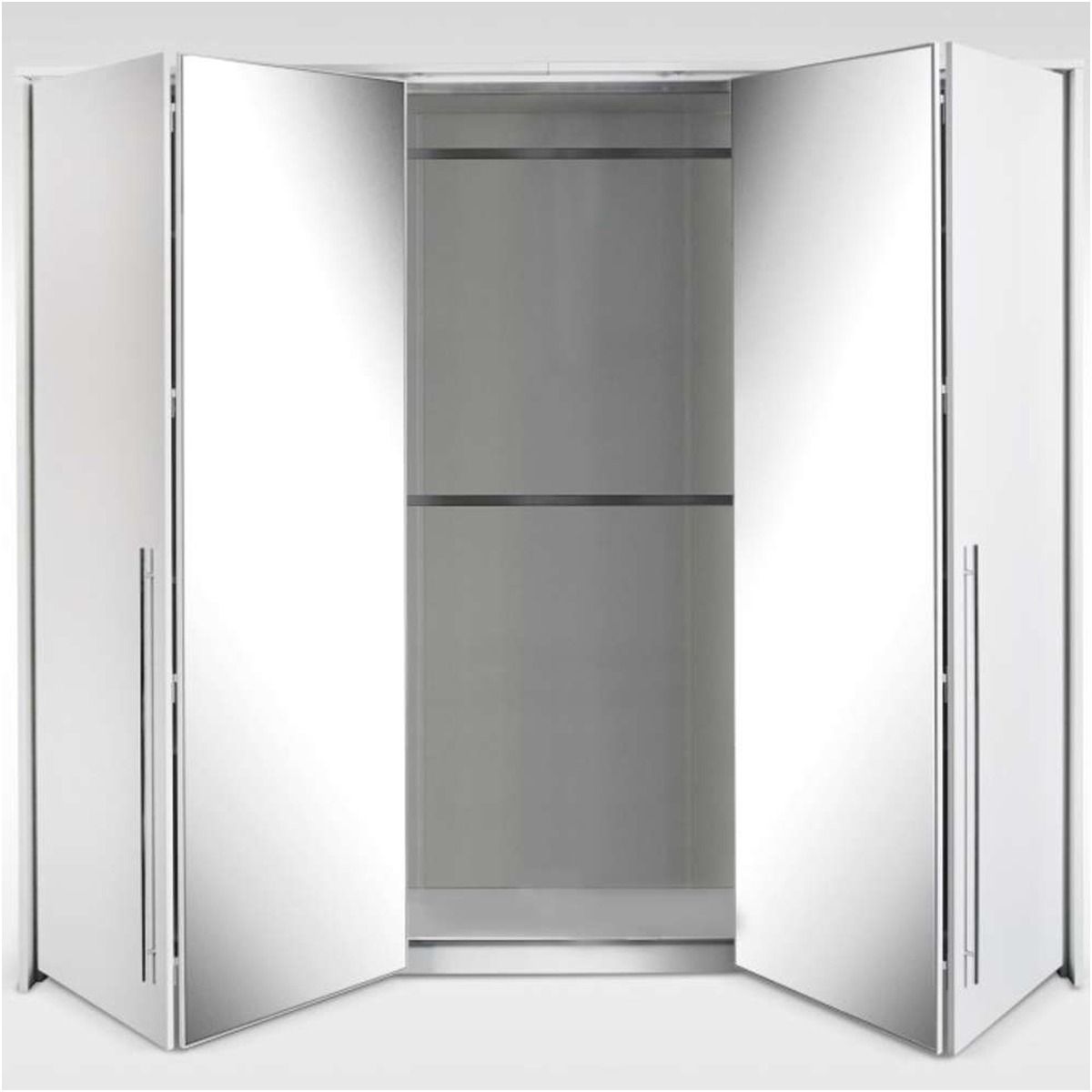 Kirklees 210cm 2-Door Mirrored Sliding Wardrobe in White – product detail