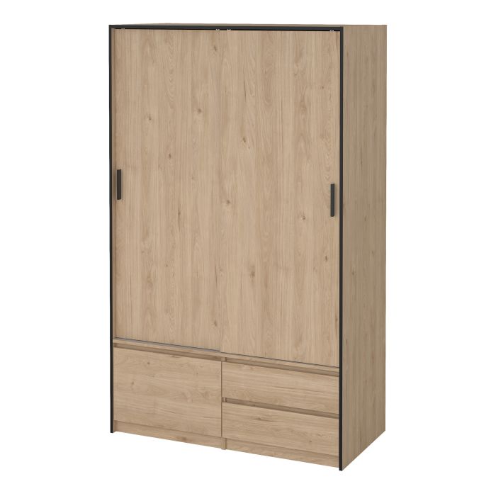 Sliding wardrobe Jackson Hickory Oak 3 doors 2 drawers