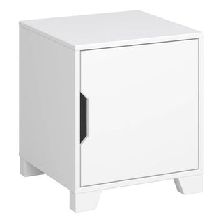 Loke 45cm 1-Door Bedside Table – White – image 1