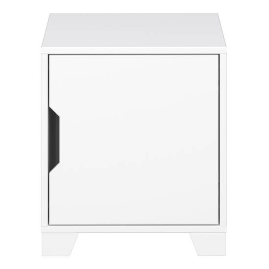 Loke 45cm 1-Door Bedside Table – White – image 2