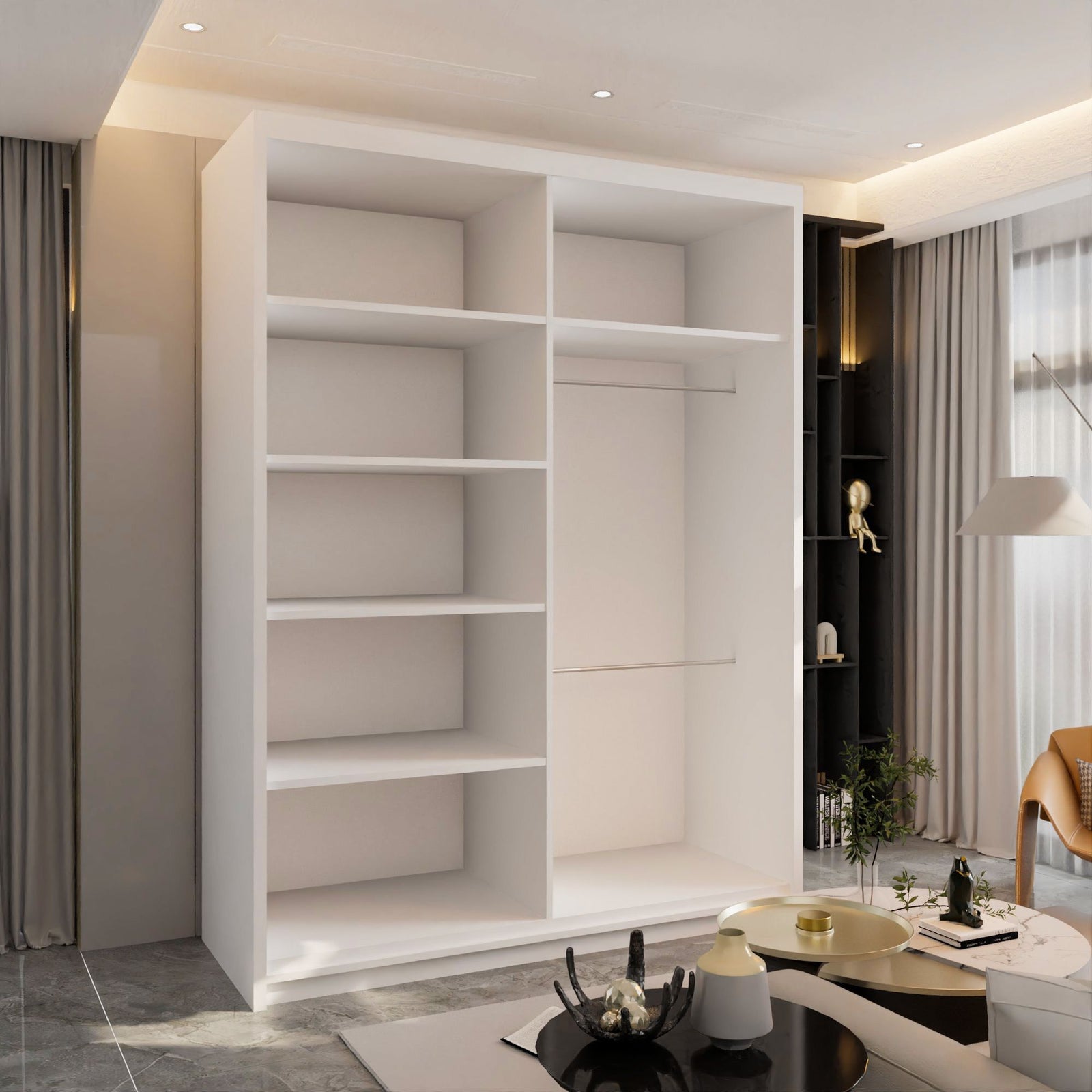 CHOICEWARDROBE Ronni Sliding Door Wardrobe 150cm X 217cm in White – image 3
