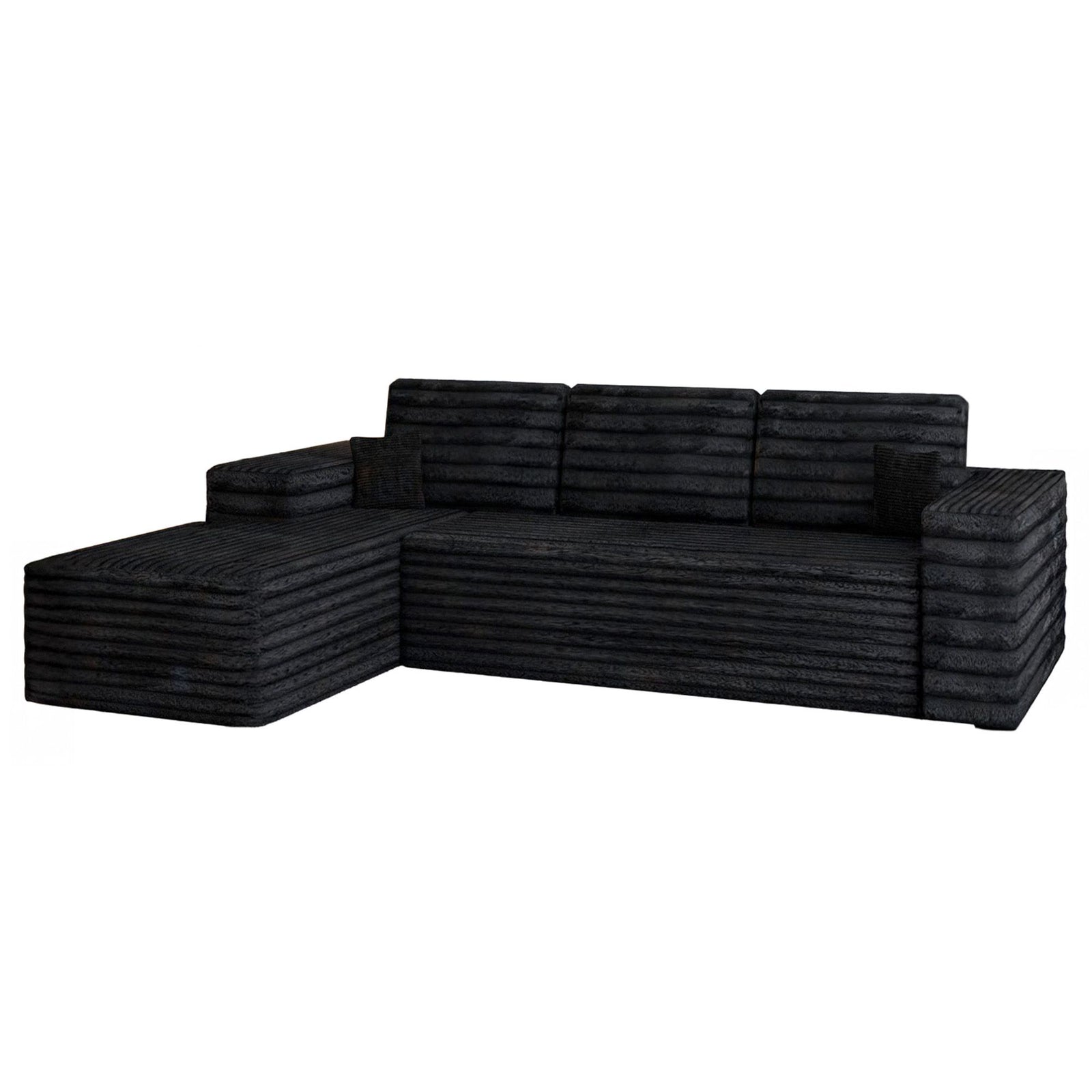 CHOICEWARDROBE Smart Left Corner Sofa – No Assembly Required in Black – image 5