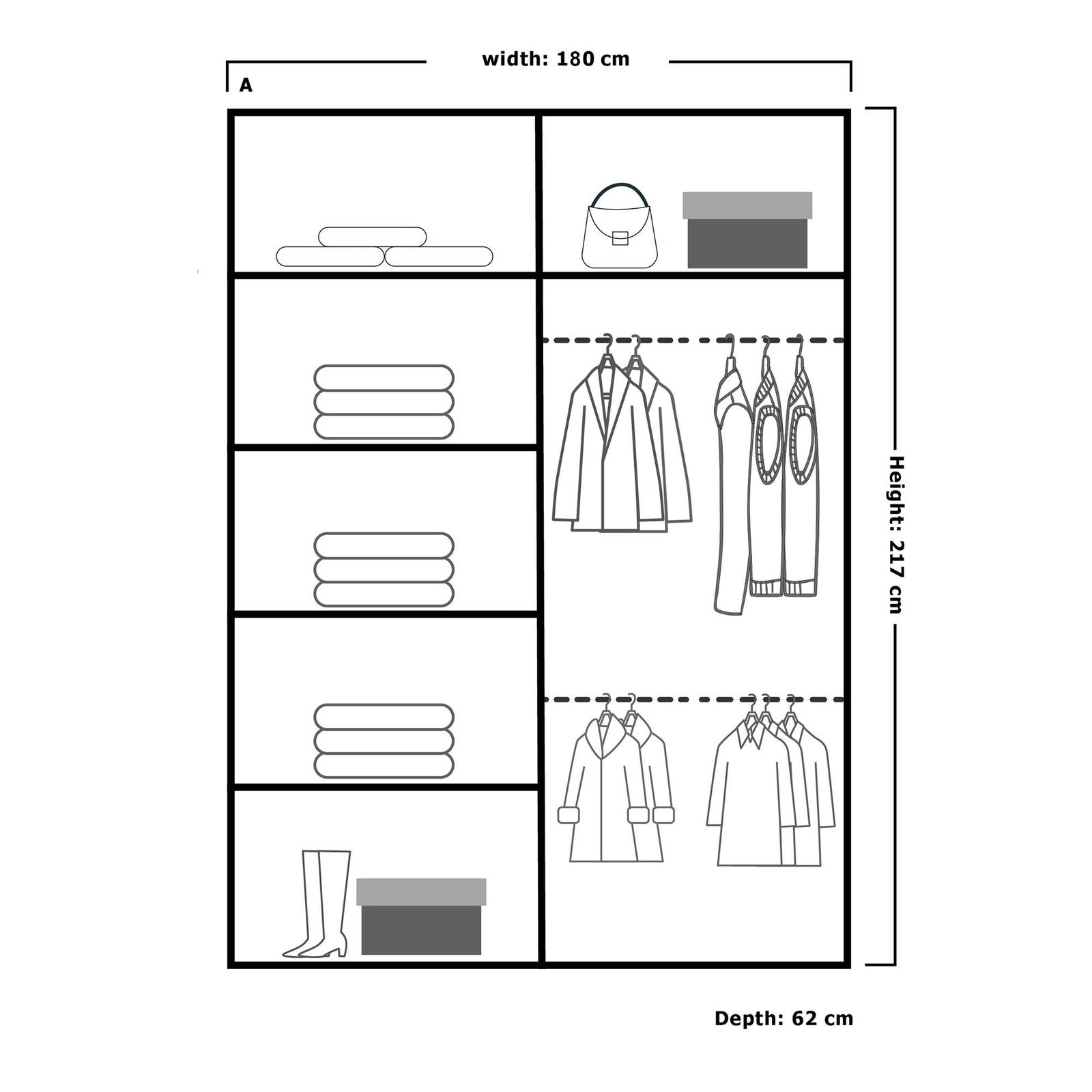 CHOICEWARDROBE Eden Double Mirror Sliding Door Wardrobe 180cm X 217cm in Grey – image 3