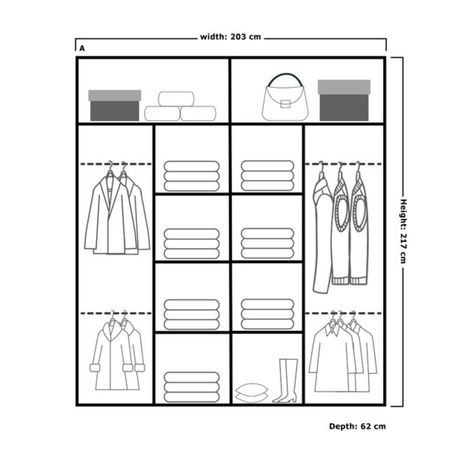 CHOICEWARDROBE Ronni Sliding Mirror Door Wardrobe W203cm x H217cm in White – image 4