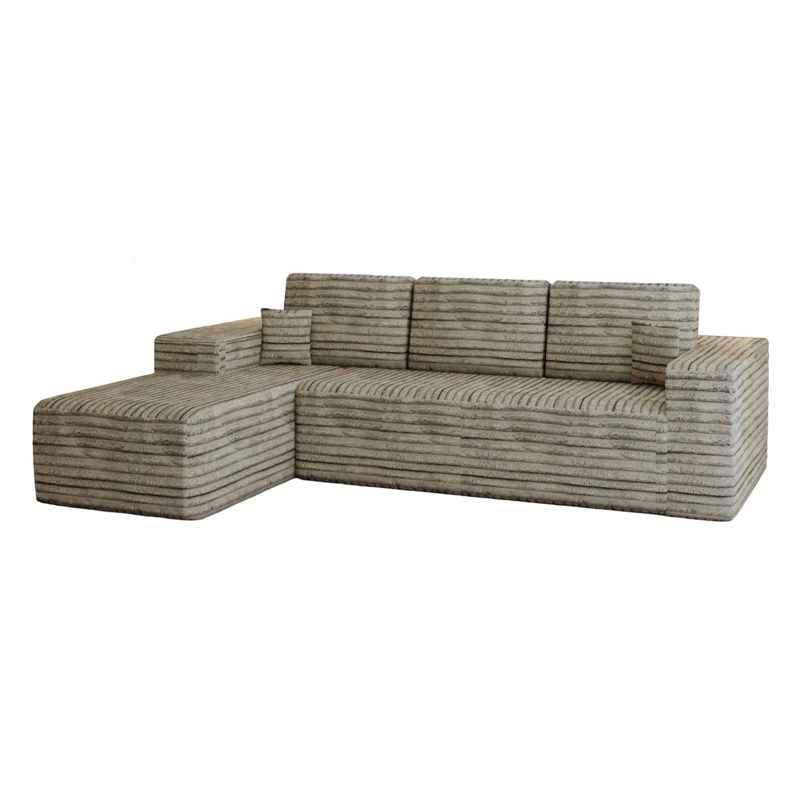 CHOICEWARDROBE Smart Left Corner Sofa – No Assembly Required in Brown – image 5