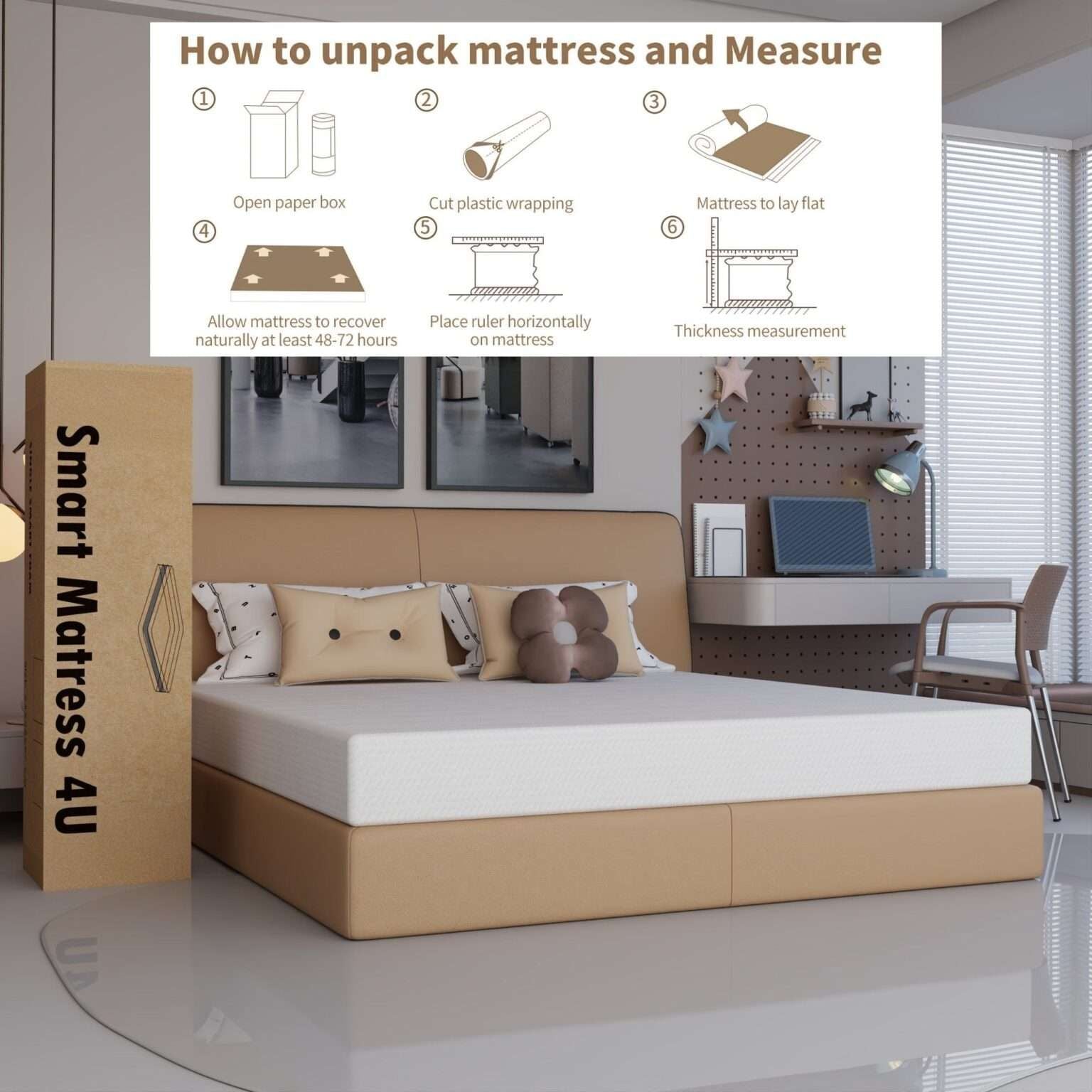 CHOICEWARDROBE High Density Hard Foam Mattress - Single 90cmx190cm in White – image 1