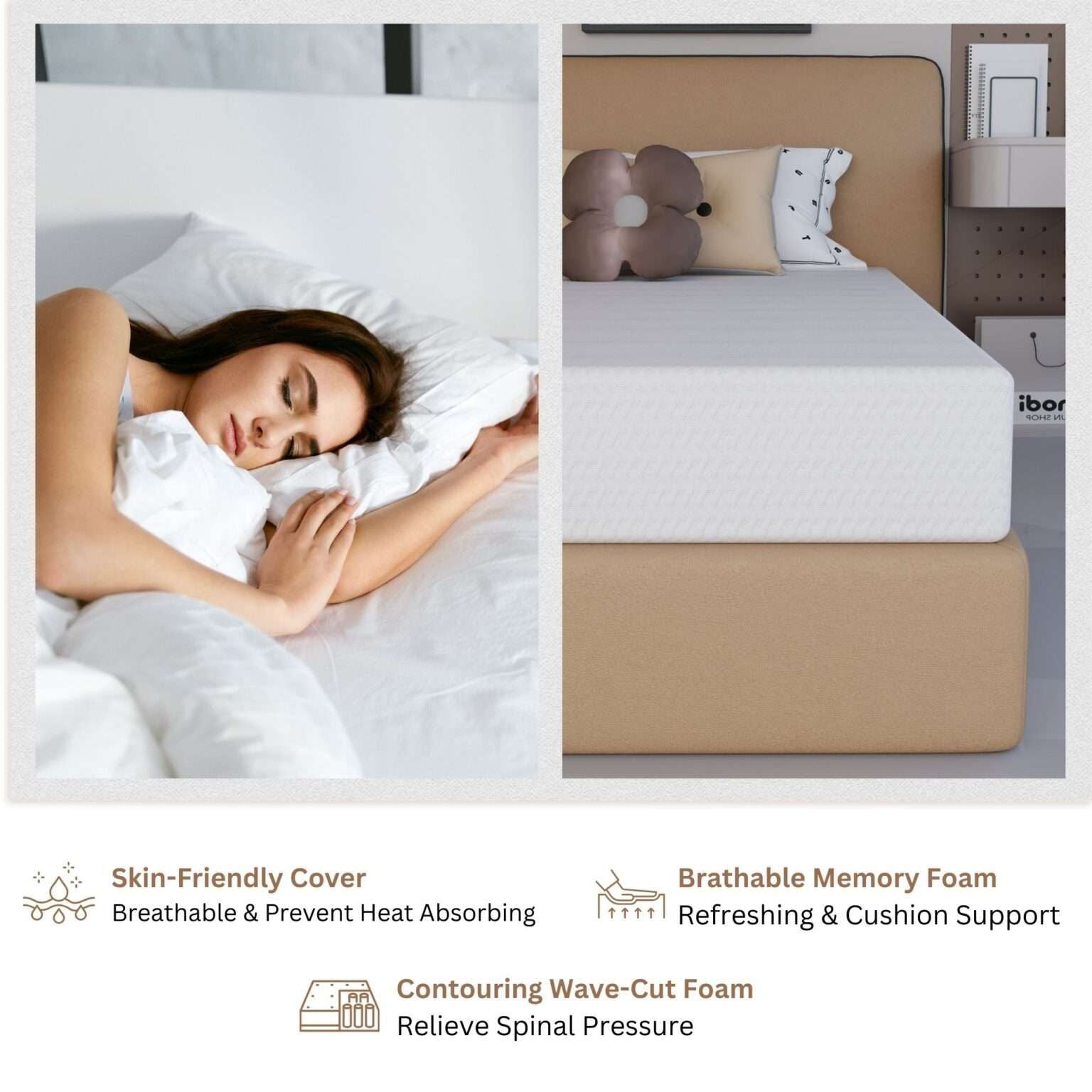CHOICEWARDROBE High Density Hard Foam Mattress - Single 90cmx190cm in White – image 4