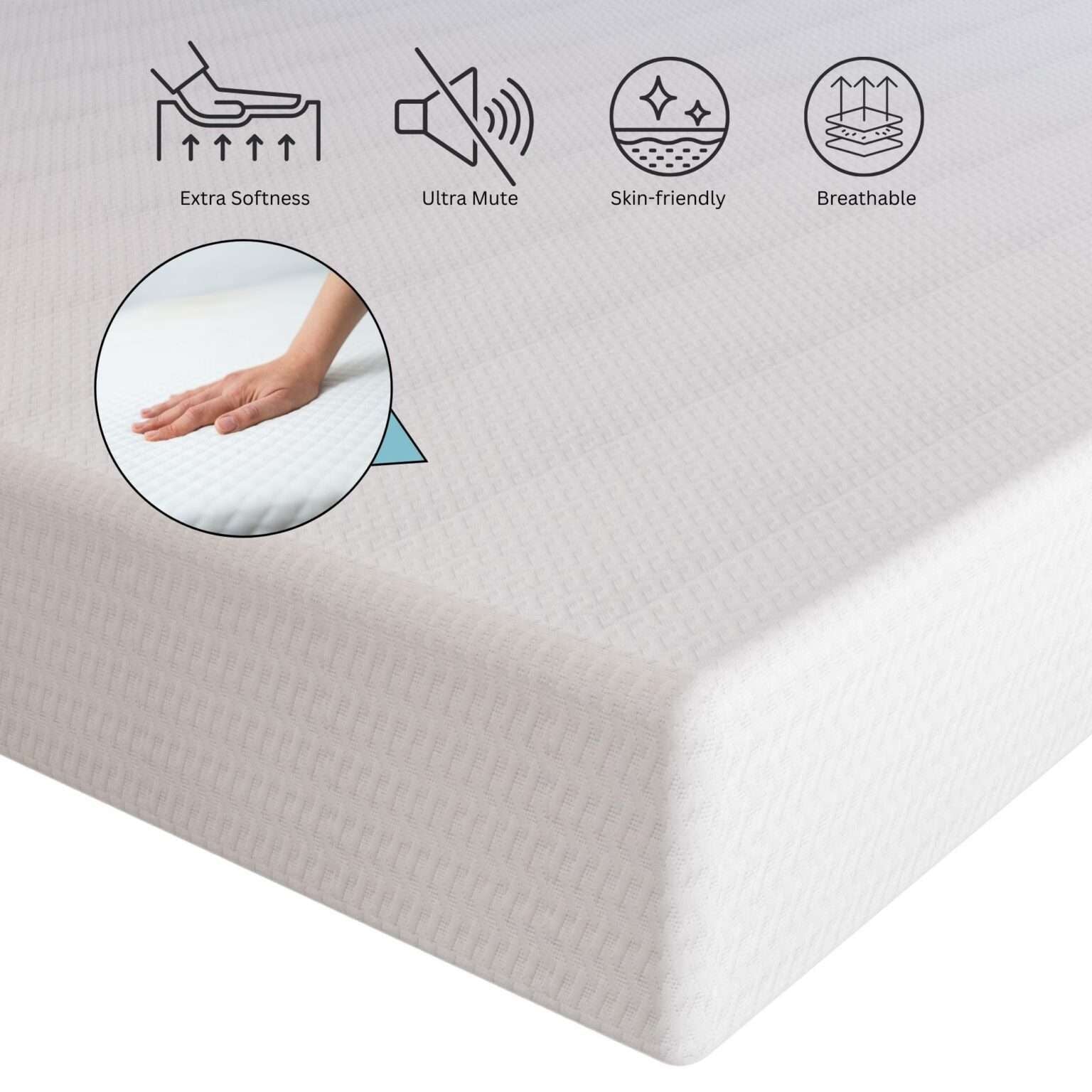 CHOICEWARDROBE High Density Hard Foam Mattress - Single 90cmx190cm in White – image 5