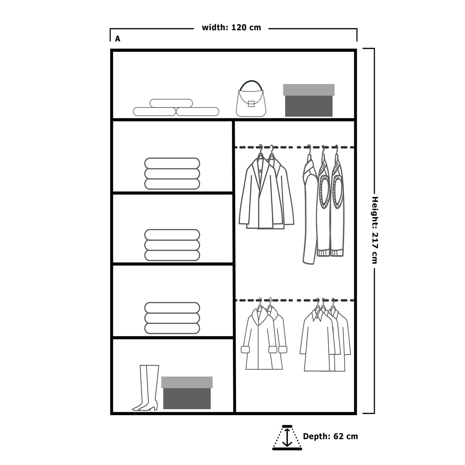 CHOICEWARDROBE Ribon Sliding Mirror Door Wardrobe 120cm X 217cm in White – image 3