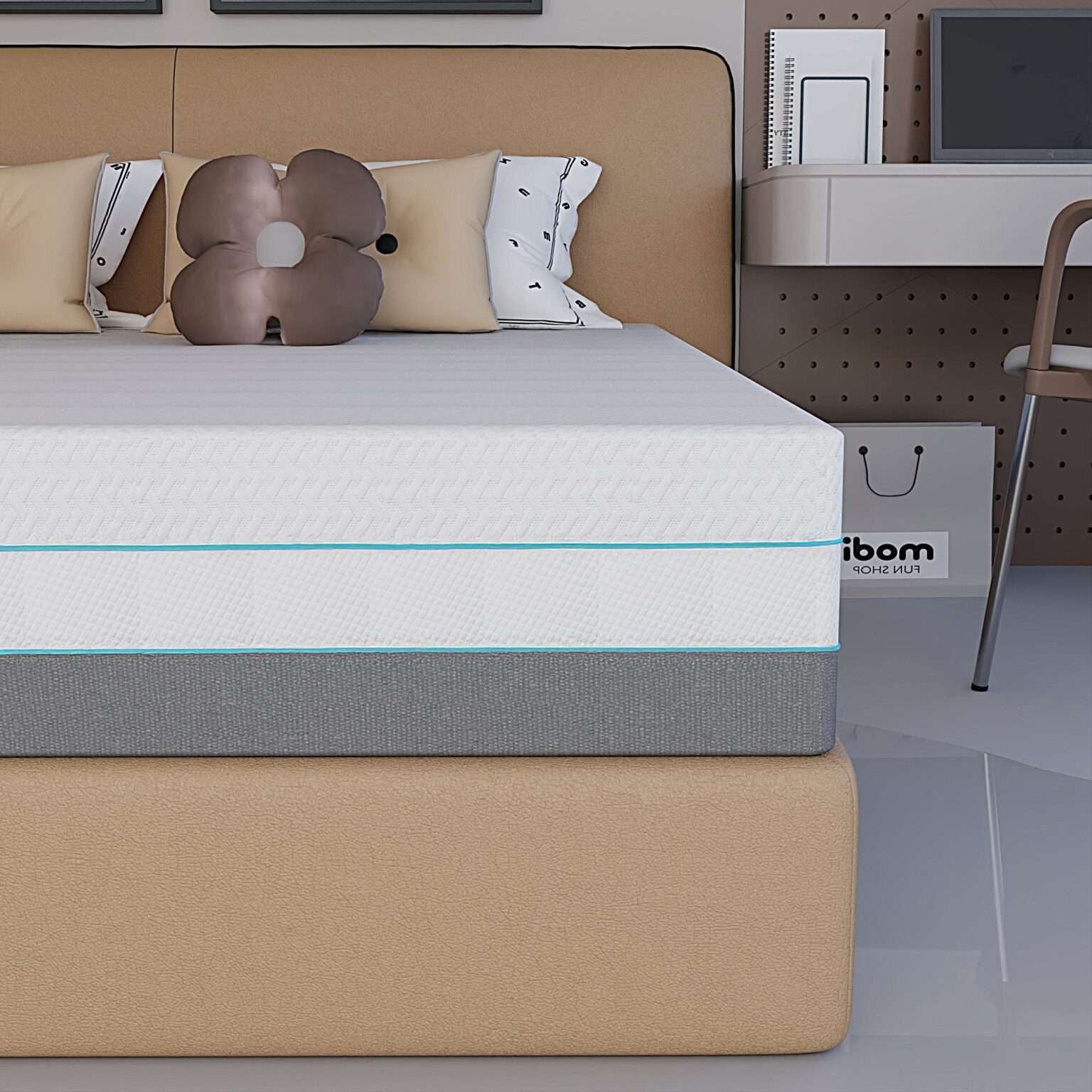 CHOICEWARDROBE High Density Multi Layer Hard Foam Mattress - King 150cmx200cm in White – image 2
