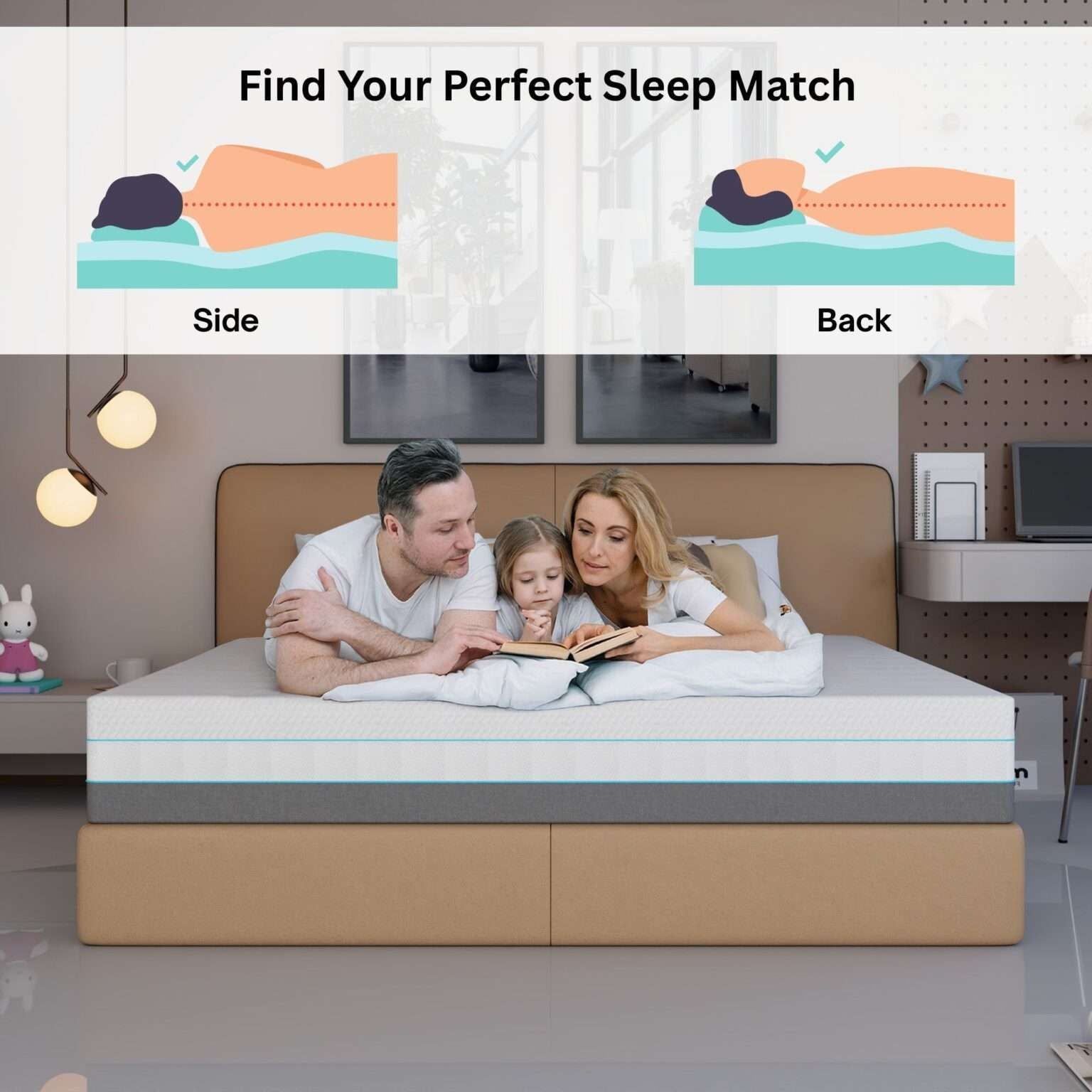 CHOICEWARDROBE High Density Multi Layer Hard Foam Mattress - King 150cmx200cm in White – image 3