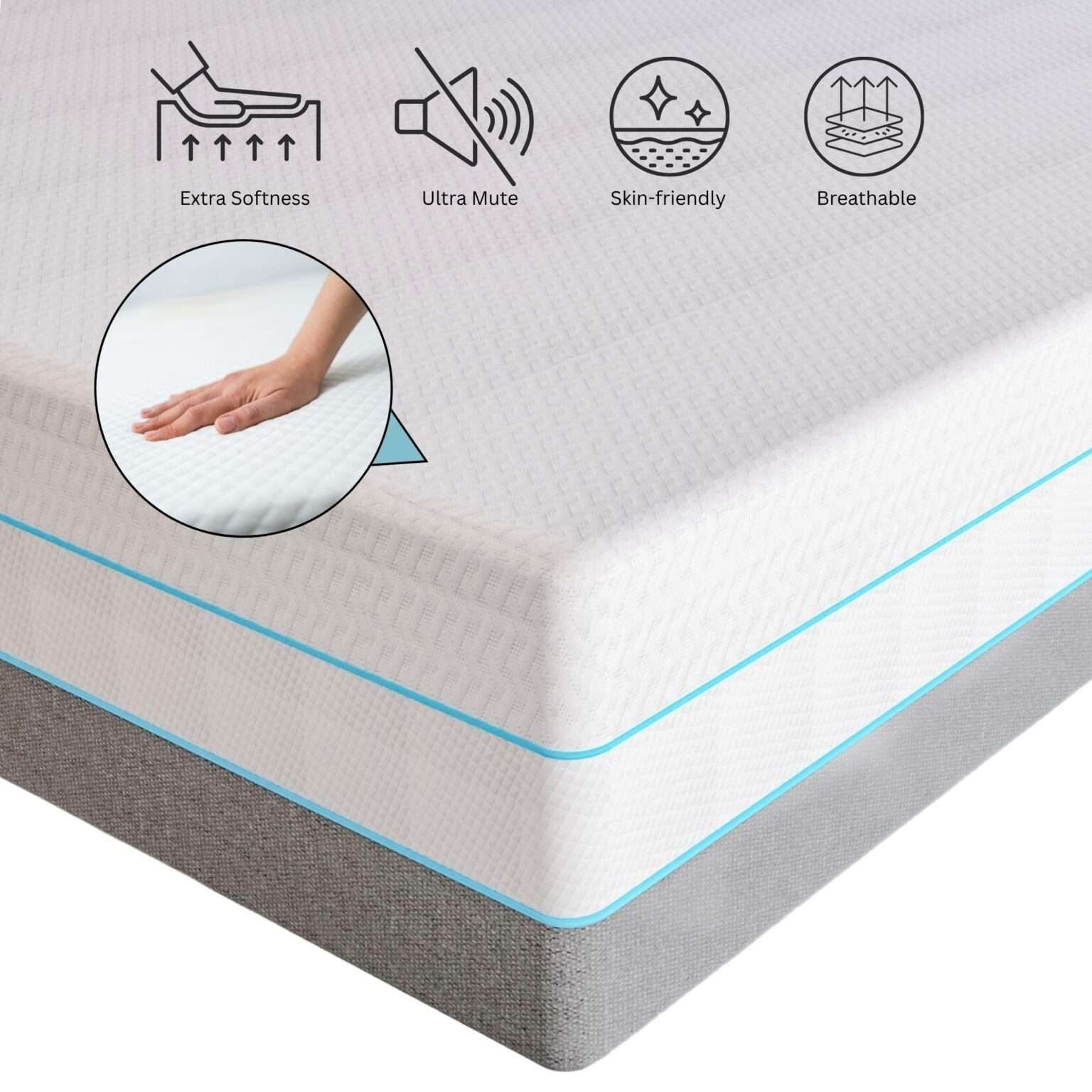 CHOICEWARDROBE High Density Multi Layer Hard Foam Mattress - King 150cmx200cm in White – image 5