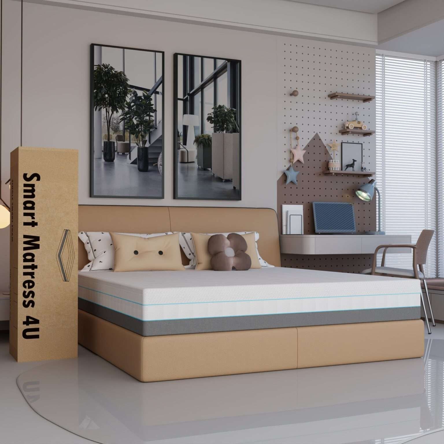 CHOICEWARDROBE High Density Multi Layer Hard Foam Mattress - King 150cmx200cm in White – image 6