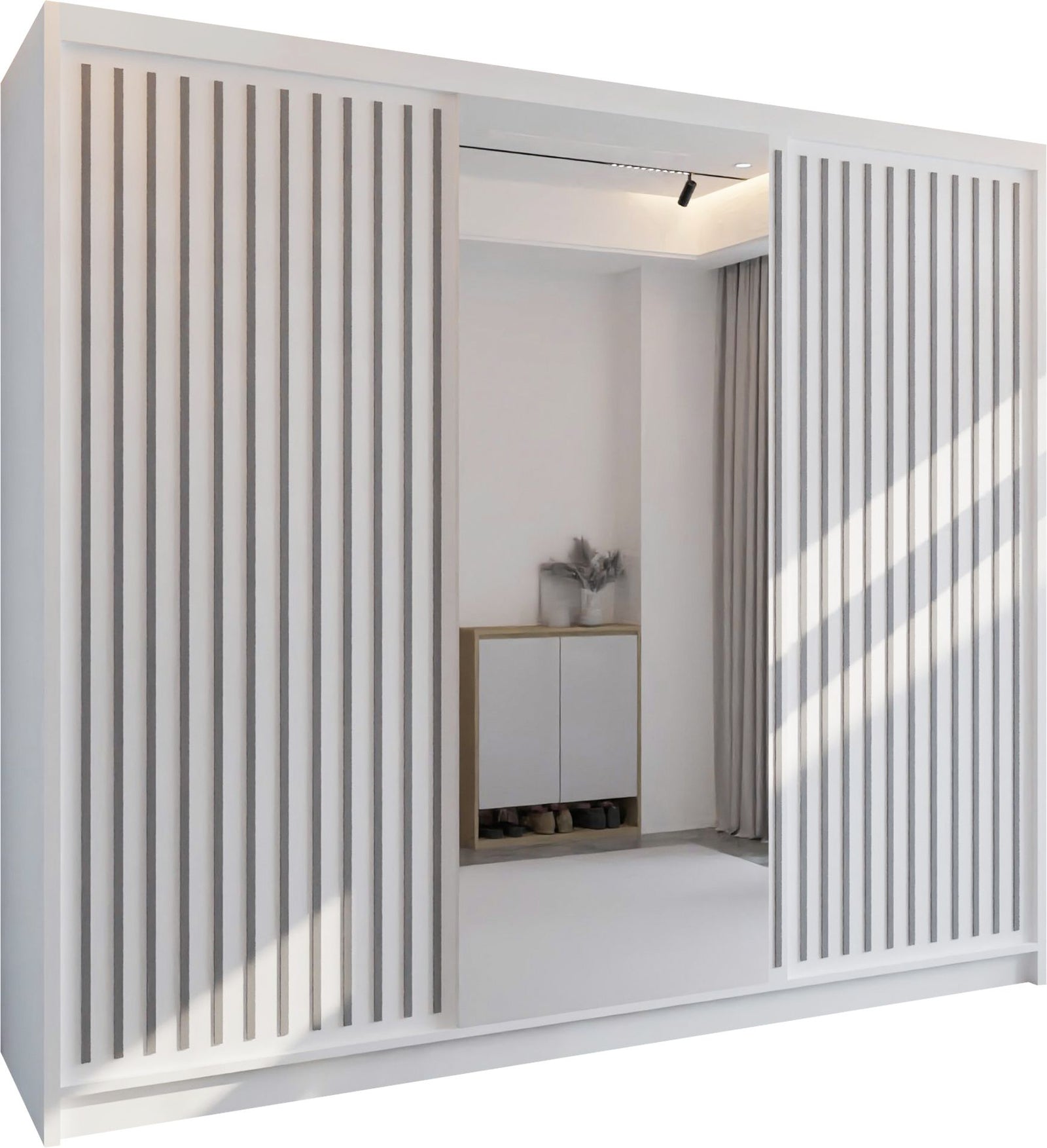 CHOICEWARDROBE Ronni Sliding Door Wardrobe 250cm X 217cm in White – image 2