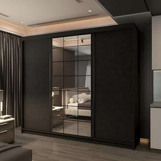CHOICEWARDROBE Modern Double Sliding Wardrobe W250 x H217cm x D62cm in Black – image 1