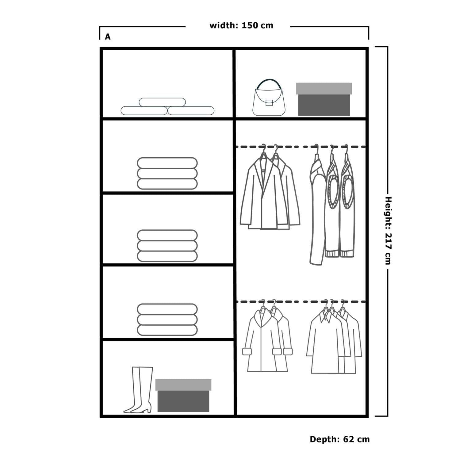 CHOICEWARDROBE Contemporary Double Door Sliding Wardrobe with Decorative Mirror – 150cm in White – image 2