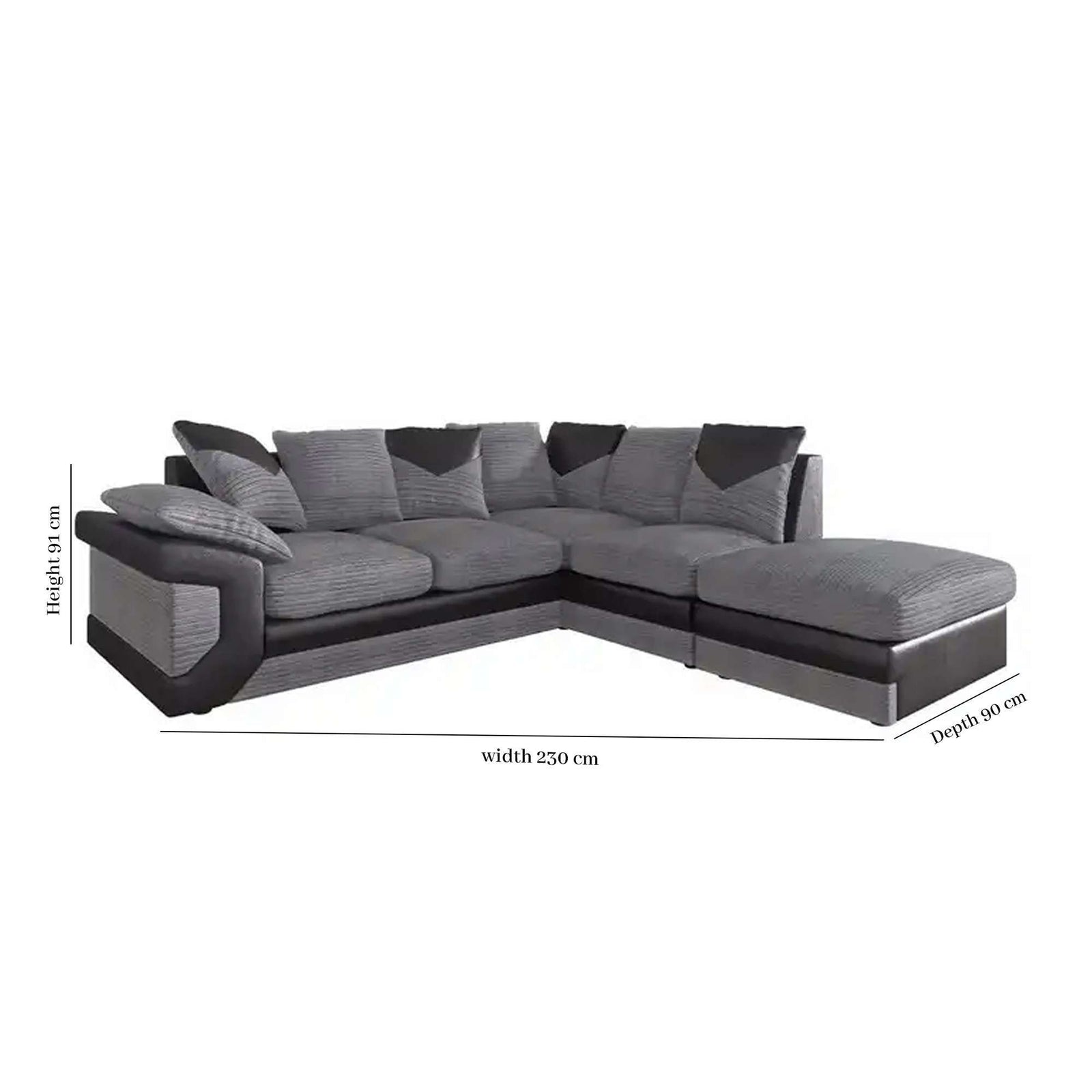CHOICEWARDROBE Donna Fabric 3+2 and Corner Seated Sofa Set - Right Corner in Brown – image 2